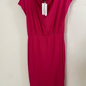 Chic Fuchsia Midi Dress
